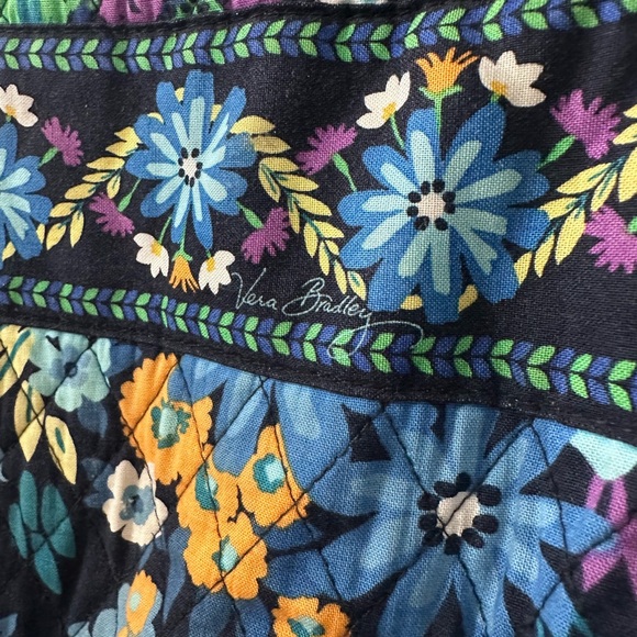 Vera Bradley Navy Quilted Floral Backpack with Blue, Purple & Yellow Accents - Picture 3 of 13